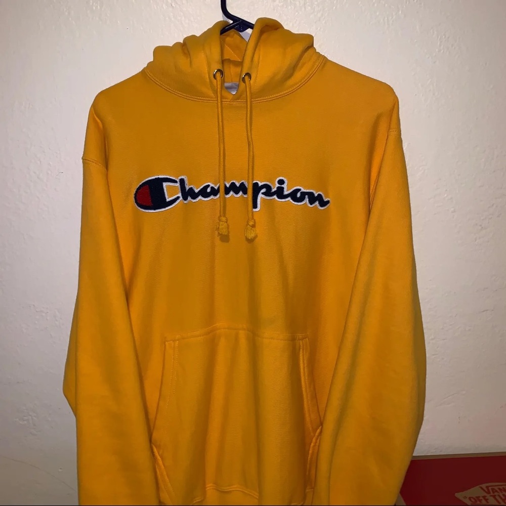 Yellow champion hoodie